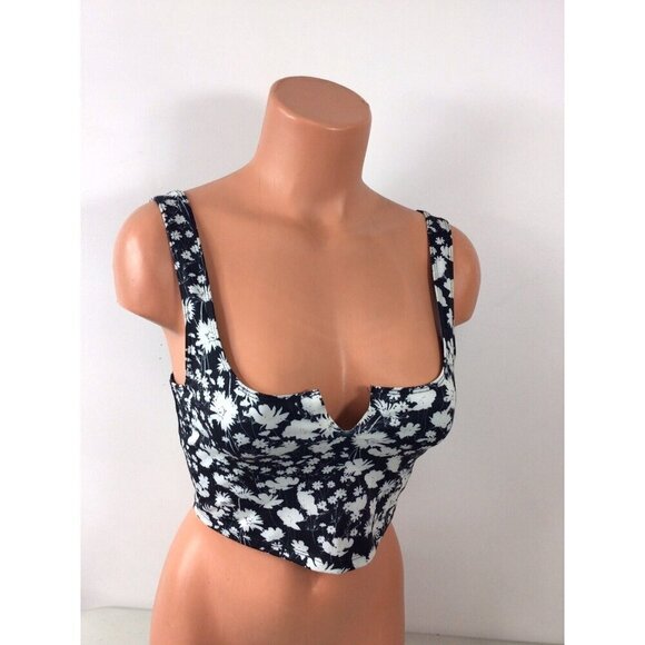 Free People Floral Crop Top Tank Womens XS - Picture 3 of 5